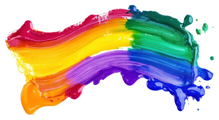 Wall Mural - png real rainbow brush stroke vibrant colors paint.