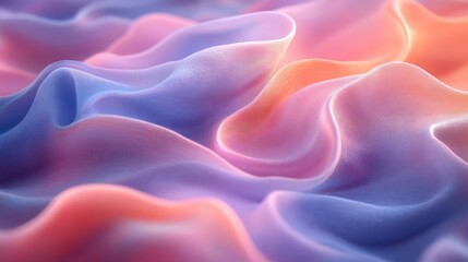 Wall Mural - layered pastel gradients with smooth curves for a soft artistic feel