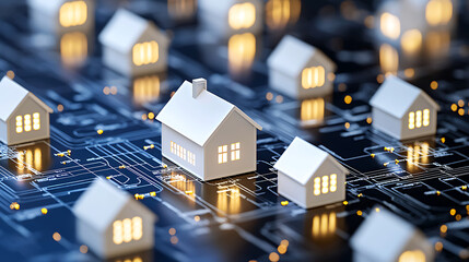 Poster - Smart home technology integration virtual environment 3d model digital architecture futuristic viewpoint