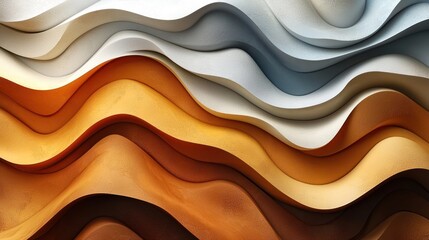 Wall Mural - minimalist gradient waves in warm earth tones, perfect for calming copy spaces