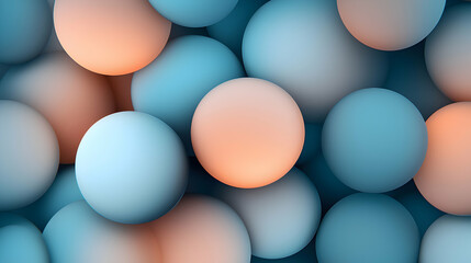 Poster - Abstract Background of Teal and Peach Spheres