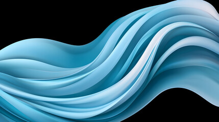 Poster - Abstract Blue and White Fluid Wave