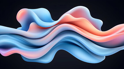 Poster - Abstract Blue Pink Orange Fluid Wave Background