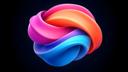 Poster - Abstract Colorful 3D Swirls Design
