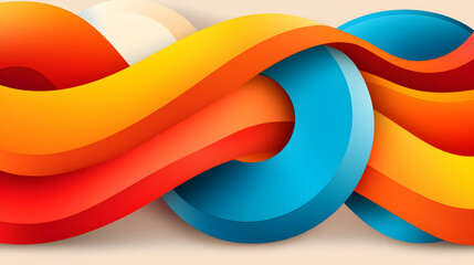 Poster - Abstract Colorful Waves Background with Dynamic Curves and Swirls