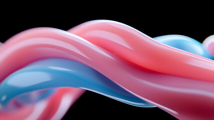 Poster - Abstract Pink and Blue Swirling Wave Design