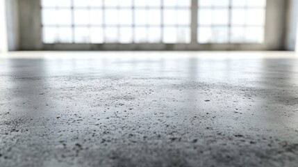Poster - Polished concrete floor in a modern industrial loft with large windows.