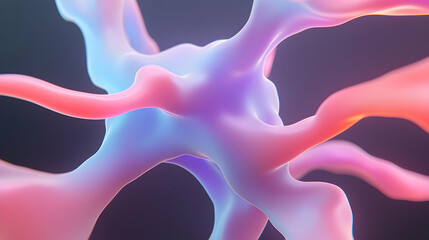 Poster - Abstract Pink Blue Purple Neon Fluid Shapes Background