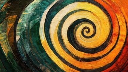 Poster - abstract spirals in vibrant, layered patterns that shift and swirl with every moment, adding depth and motion to the composition.
