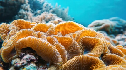 Poster - coral with stunning organic patterns, the soft curves and vibrant hues drawing attention to its natural artistry