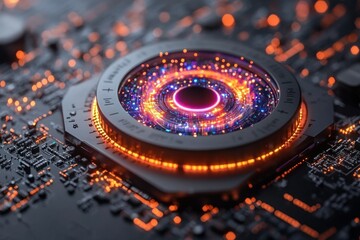 Poster - Futuristic Technology Design with Vibrant Colors and Abstract Patterns