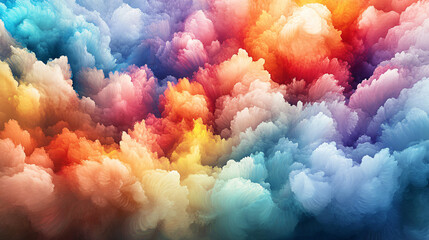 Poster - Beautiful colorful cloud background featuring fluid colors and flowing swirls that create a dreamy and ethereal atmosphere.
