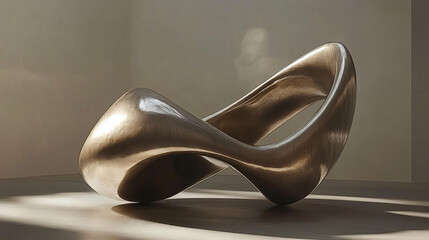 Poster - Innovative abstract sculpture depicting a shoe form that merges shapes and light to create a unique artistic expression and visual impact.