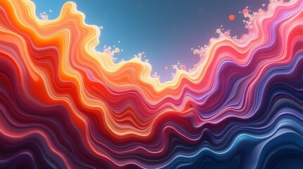 vibrant abstract waves flow, warm colors blend. dynamic texture, ideal for modern backgrounds, web d