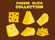 © Yuliantart - cheese yellow slice cut vector collection flat design cartoon, isolated on background