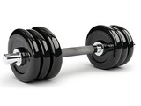 Black dumbbell isolated on white background.
