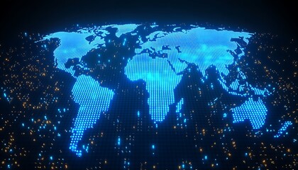 glowing digital world map. (1)