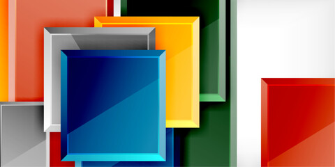Fototapete - Square shape color abstract geometry. Vector Illustration For Wallpaper, Banner, Background, Card, Book Illustration, landing page