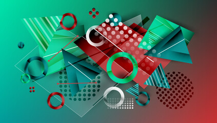 Poster - Creative triangles and circles composition