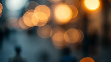 Wall Mural - golden bokeh lights and dark silhouettes abstract blurred background