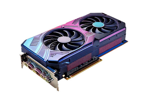 Graphics card isolated on transparent or white background