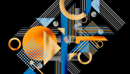 Wall Mural - Geometric background showcasing sharp lines, contrasting colors, and minimalistic shapes