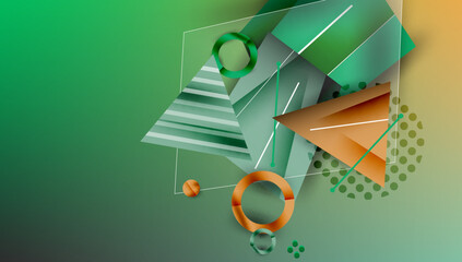 Poster - Abstract background geometric design with colorful gradients