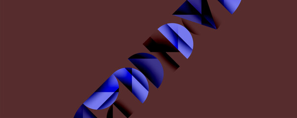 Wall Mural - Minimal geometric abstract background. Circle square and triangle design