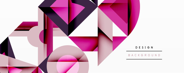 Wall Mural - Circles squares lines abstract background