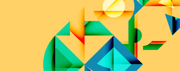 Wall Mural - Circles squares lines abstract background