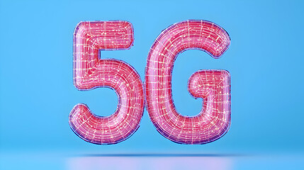 Poster - Businessman Interacting with Floating Digital 5G Technology Concept