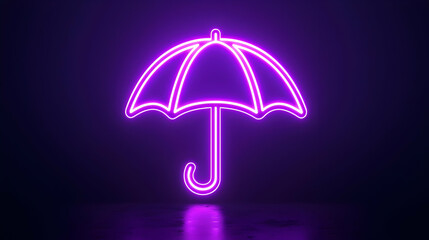 Poster - Elegant Clean Umbrella Symbol in Neon Color for Modern Design