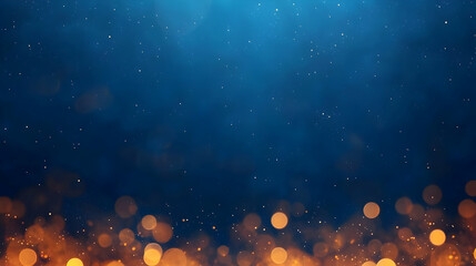 Poster - Magical Blue Abstract Background with Sparkling Winter Elements