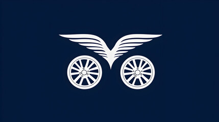 Poster - Iconic Vehicle Design Featuring Wheels and Wings in a Vector Format