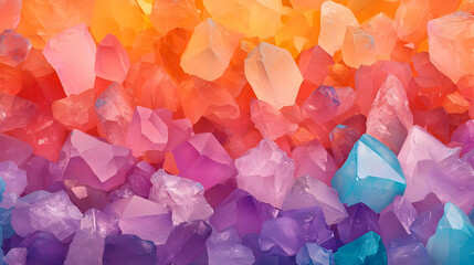 Poster - Intricate Crystal Patterns with Vibrant Colors and Forms