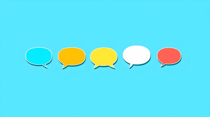 Poster - Colorful Speech Bubbles Set for Representing Conversation and Dialogue