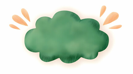 Poster - Hand-Drawn Green Speech Bubble with Decorative Elements
