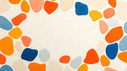 Poster - Colorful Terrazzo Background with Irregular Shapes and Textures