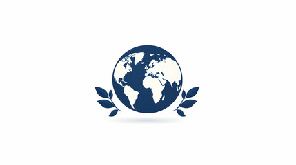 Poster - Blue Globe with Leaves Representing Global Sustainability Concept
