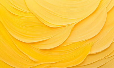 Poster - Bright Yellow Brushstroke Pattern with Distinct Horizontal Lines