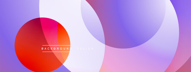 Aufkleber - Abstract composition with layered circular elements, blending gradients and soft transitions, creating a sense of depth, motion, and visual harmony
