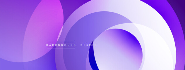 Leinwandbilder - Layered circular shapes in vivid colors form a gradient-rich abstract design with smooth transitions, depth effects, and a modern, futuristic aesthetic