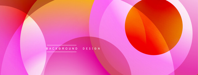 Leinwandbilder - Layered circular shapes in vivid colors form a gradient-rich abstract design with smooth transitions, depth effects, and a modern, futuristic aesthetic