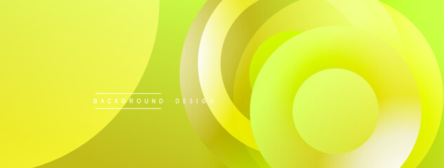 Leinwandbilder - Layered circular shapes in vivid colors form a gradient-rich abstract design with smooth transitions, depth effects, and a modern, futuristic aesthetic
