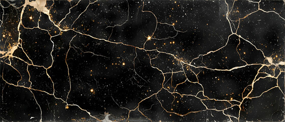 Naklejka na meble Abstract Black and Gold Cosmic Texture Background