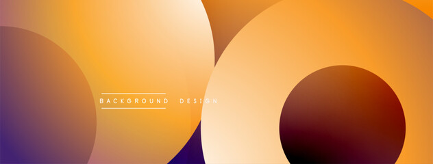 Leinwandbilder - Layered circular shapes in vivid colors form a gradient-rich abstract design with smooth transitions, depth effects, and a modern, futuristic aesthetic
