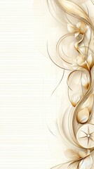 Poster - Elegant Minimalist Illustration of Golden Floral Design with Delicate Lines and Textured Background for Price Graphs or Art Projects