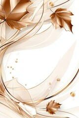 Poster - Golden Tree Illustration with Branches and Leaves on a Light Background for Elegant Design and Artistic Projects