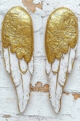 Poster - Abstract Golden Wings Illustration with Unique Textures and Rich Colors for Artistic and Decorative Purposes