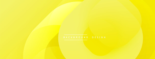 Poster - Circular abstract design with overlapping translucent circles and round shapes, blending gradients and smooth curves, creating depth, contrast, and a dynamic visual effect